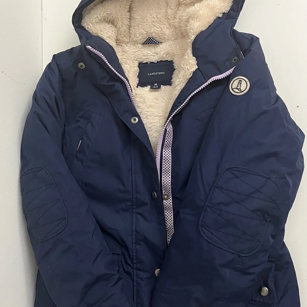 Lands’ End Kids Winter Parka Navy Blue M (10–12)